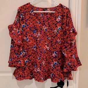 Hannah Floral Ruffle Blouse Size Extra Large
